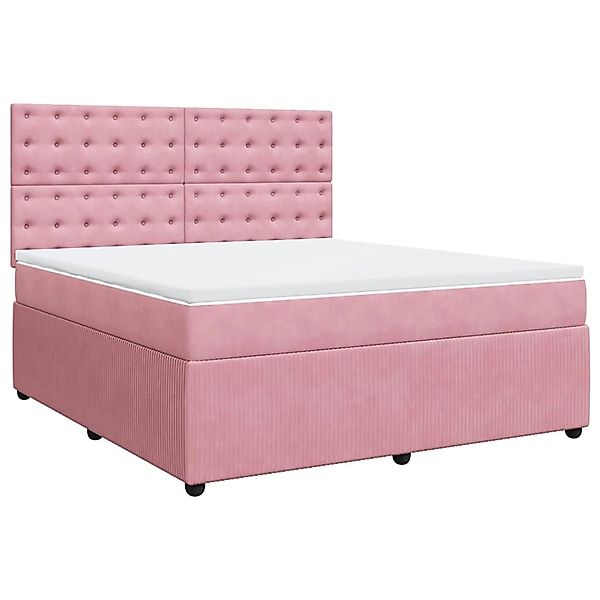 vidaXL Boxspringbett mit Matratze Rosa 180x200 cm Samt 3292423 günstig online kaufen