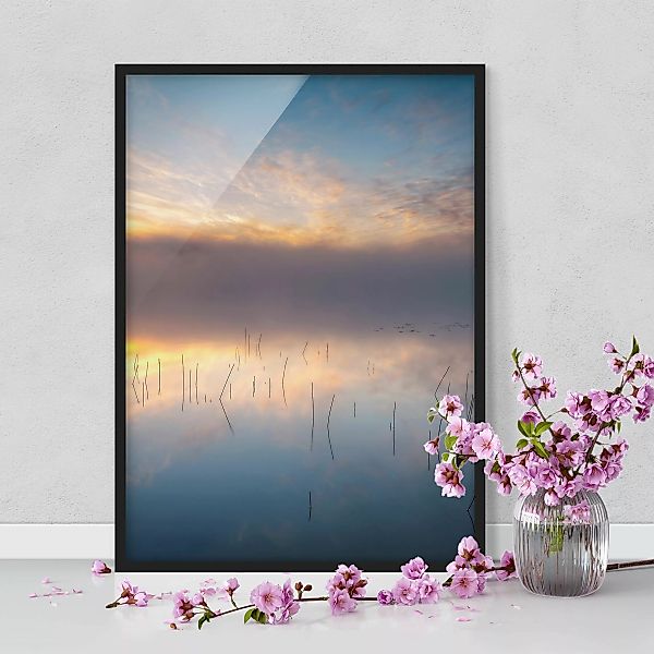 Bild mit Rahmen Natur & Landschaft - Hochformat Sonnenaufgang schwedischer günstig online kaufen