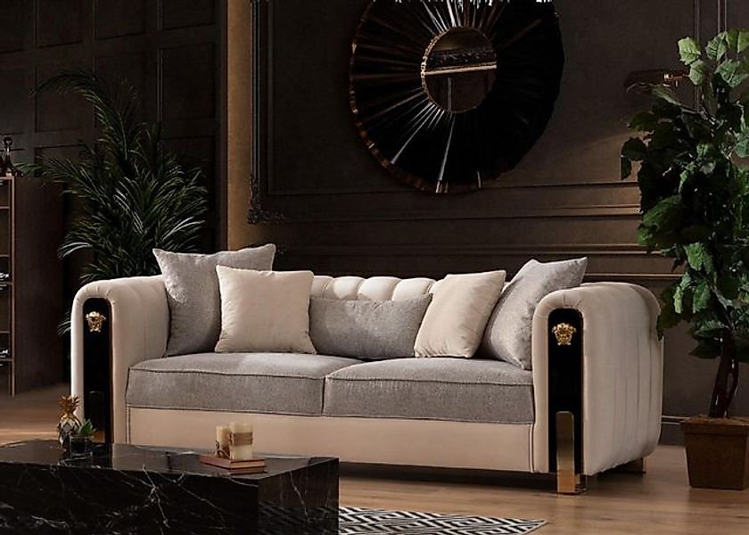 Xlmoebel Sofa Hochwertiges Beige Dreisitzer Sofa - 3-Sitzer Sofas mit klass günstig online kaufen