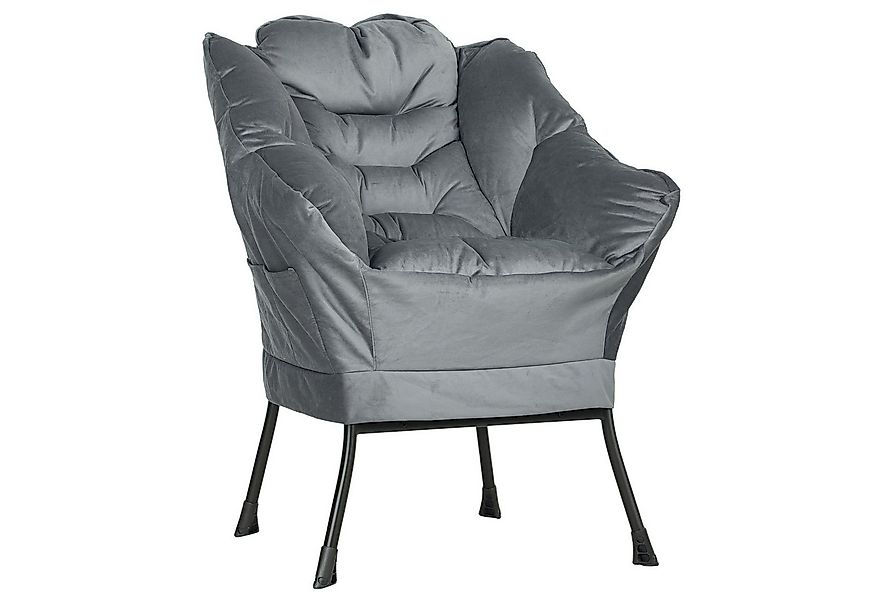 HOMCOM Relaxsessel Sessel Wohnzimmer Loungesessel mit Seitentasche, Stahlbe günstig online kaufen