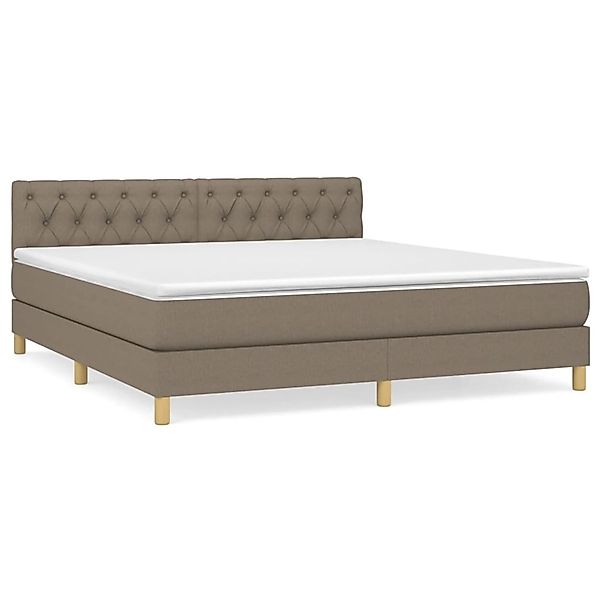 vidaXL Boxspringbett mit Matratze Taupe 160x200 cm Stoff1389632 günstig online kaufen