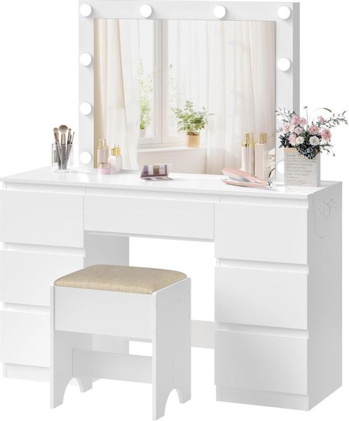 Woltu Schminktisch (1-St), mit Hocker, großer günstig online kaufen