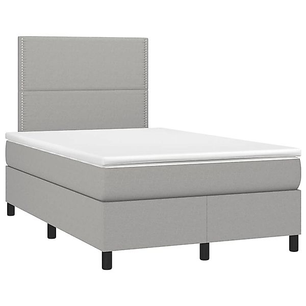 vidaXL Boxspringbett mit Matratze & LED Hellgrau 120x190 cm Stoff 3270190 günstig online kaufen