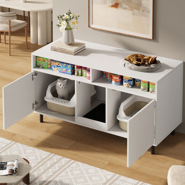 STILVORA Sideboard mit Lagerbereich,Katzenkloschrank Katzenhaus mit günstig online kaufen
