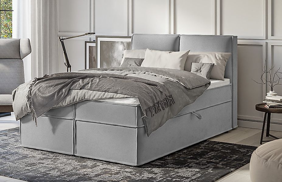 S-Style Möbel Boxspringbett Plaza mit Topper günstig online kaufen