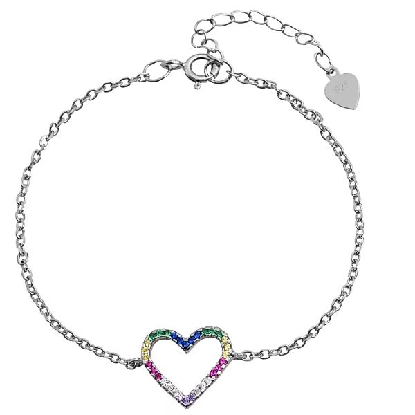 Adelia´s Armband "Armband Herz aus 925 Silber mit Zirkonia 15+4 cm" günstig online kaufen