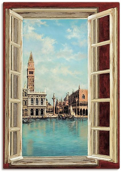 Artland Wandbild »Fenster mit Blick auf Venedig« Fensterblick 1 Stk. tlg. a günstig online kaufen