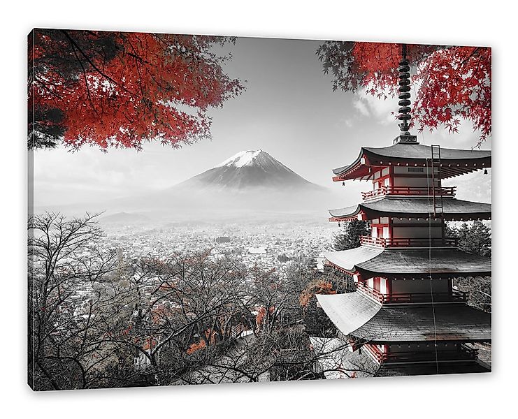 Pixxprint Leinwandbild Japanischer Tempel im Herbst, Japanischer Tempel im günstig online kaufen