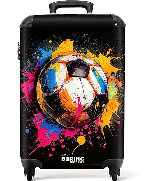 NoBoringSuitcases.com© Hartschalen-Trolley Fußball mit buntem Graffiti günstig online kaufen