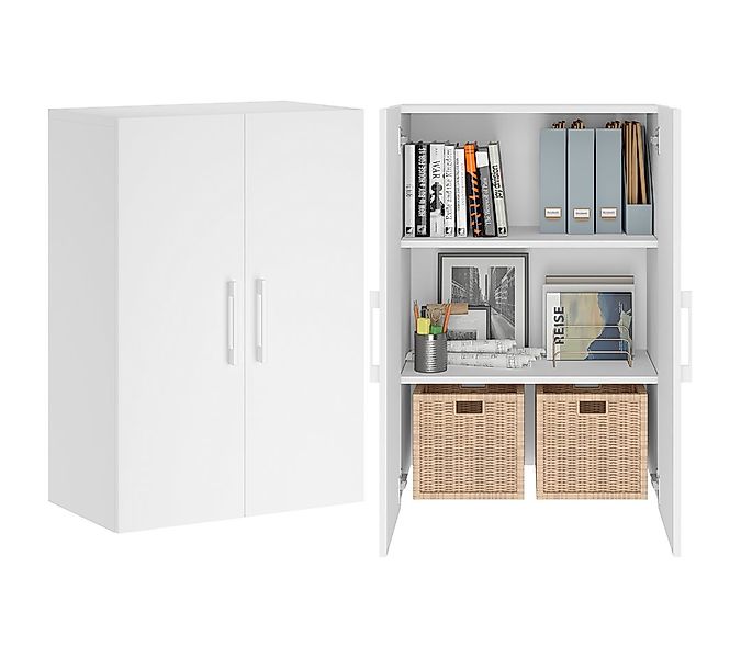 Bellamio Mehrzweckschrank Apol 88 cm hoch (3 Fächer, Weiß) Büroschrank verf günstig online kaufen