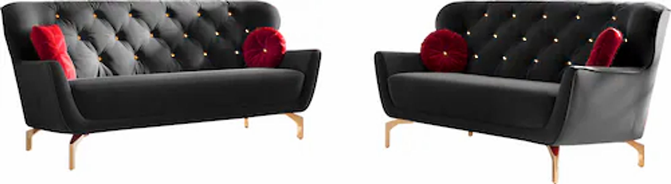 sit&more Polstergarnitur »Orient 3« 2 Stk. tlg. inkl. 4 Zierkissen mit Stra günstig online kaufen