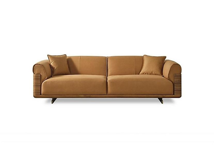 Xlmoebel Sofa Dreisitzer Sofa in Braun aus Polyester-Stoff - Modernes Polst günstig online kaufen