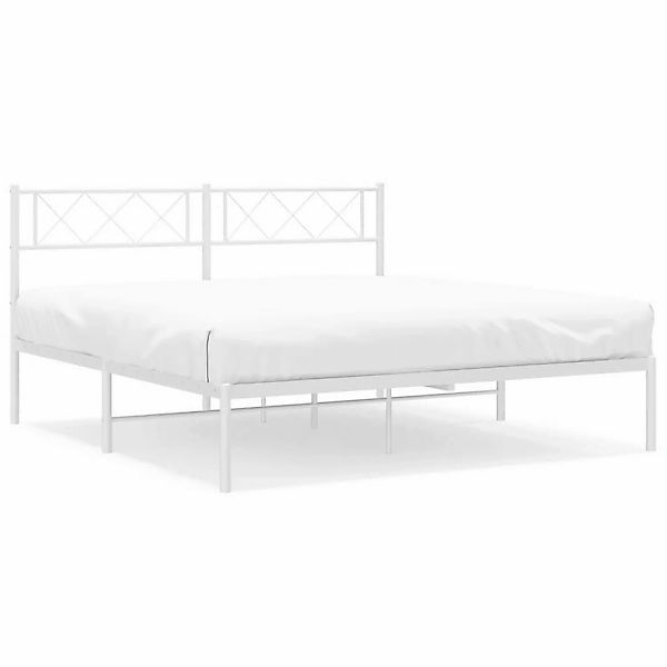 vidaXL Bettgestell mit Kopfteil Metall Weiß 140x200 cm Modell 81887301 günstig online kaufen