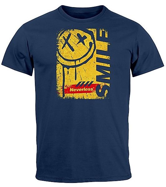 Neverless Print-Shirt Herren T-Shirt Printshirt Smile günstig online kaufen
