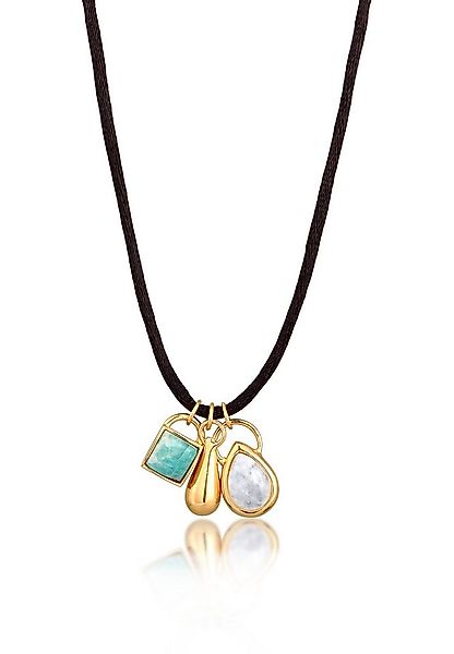 Elli Premium Ketten-Set Satin Choker Amazonit Mondstein 925 Sterling Silber günstig online kaufen
