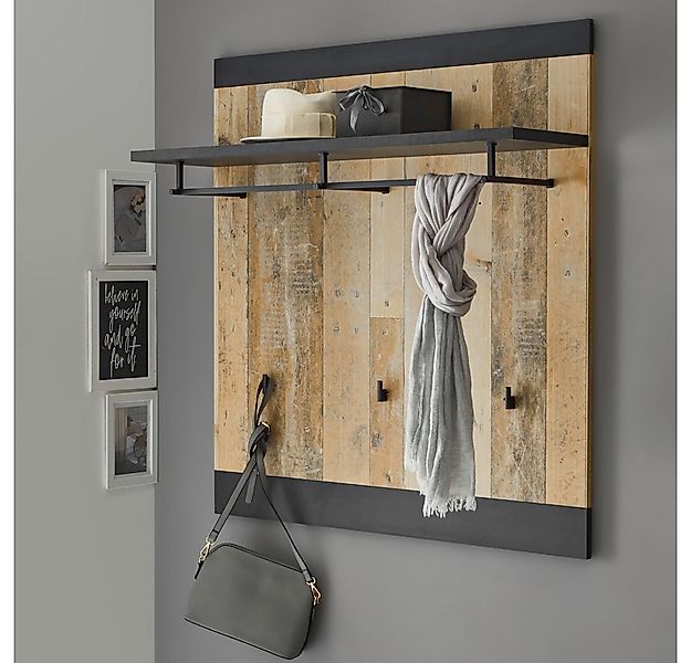 Lomadox Garderobenpaneel SHELTON-61, in Old Style hell Nb. mit anthrazit, B günstig online kaufen