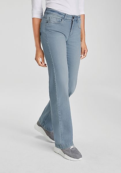 Arizona Gerade Jeans weite Beinform, Used-Look-Waschung, günstig online kaufen