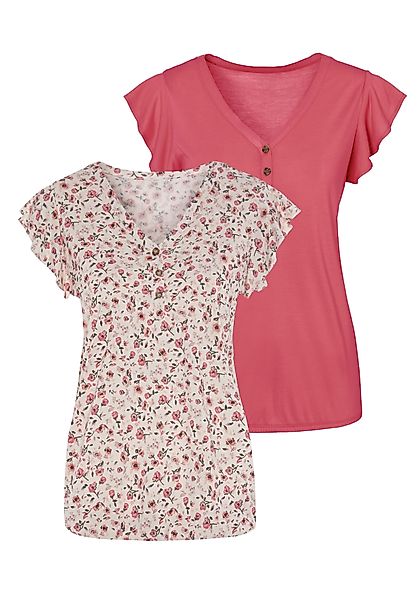 Vivance Kurzarmshirt mit Flügelärmelchen (2er-Pack) aus günstig online kaufen