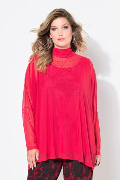 MIAMODA Druckbluse Bluse oversized Mesh Glitzersteinchen günstig online kaufen