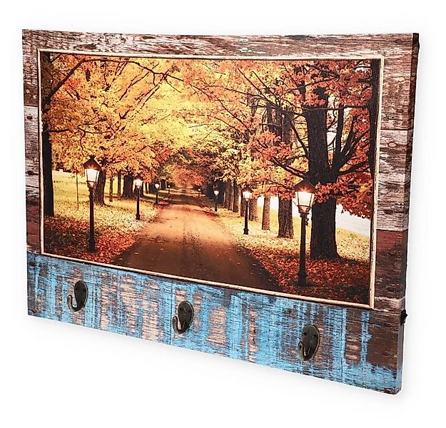 GarPet Schlüsselbrett LED Schlüsselboard Flur Leinwand Holz Schlüssel Brett günstig online kaufen