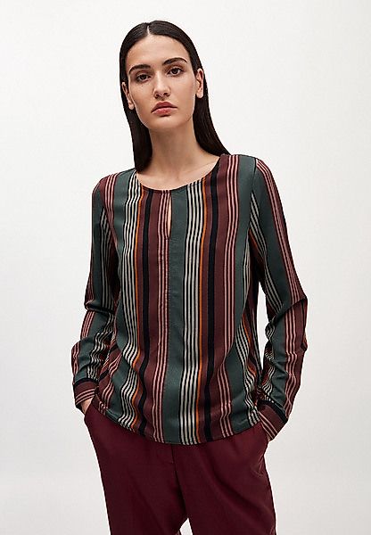 Vendlaa Clustered Stripes - Damen Bluse Aus Lenzing Ecovero günstig online kaufen