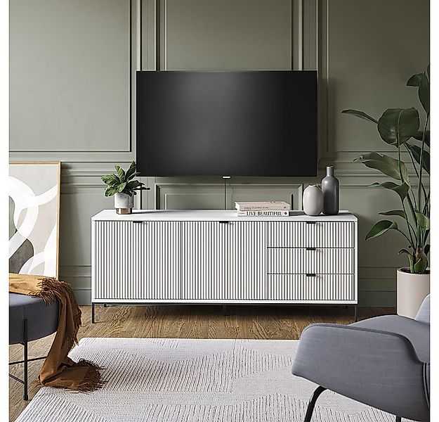 Vicco Lowboard Eliza, Weiß, 150.1 x 60 cm mit 3 Schubladen, 2 Türen (1 St) günstig online kaufen