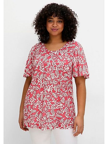 Sheego Tunika Große Größen mit Blätterprint und Flügelärmeln günstig online kaufen