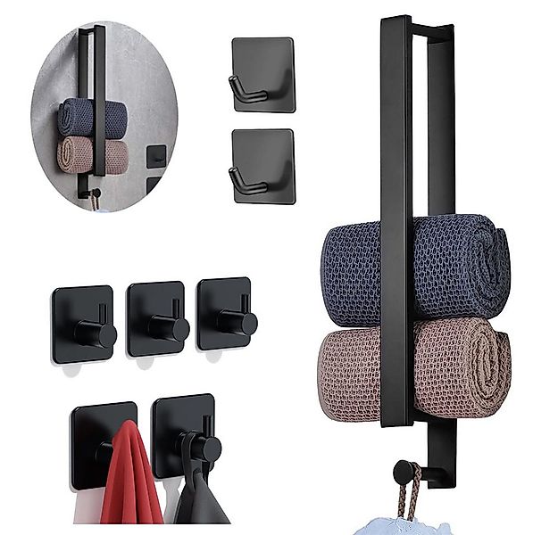 SURFOU Handtuchhalter Handtuchstange Ohne Bohren schwarz Selbstklebender mi günstig online kaufen