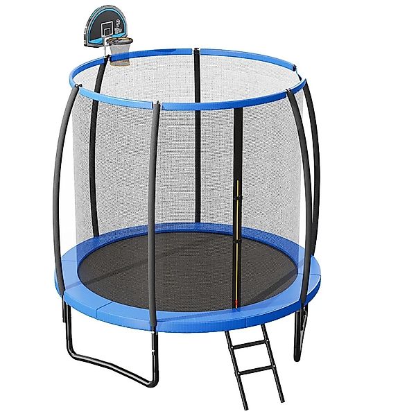 Costway Trampolin Outdoor Ø244 cm GS Zertifiziert mit Basketball & Netz günstig online kaufen