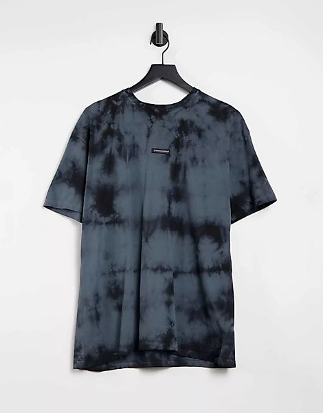 Good For Nothing – T-Shirt mit grauem Batikmuster und Logo-Grün günstig online kaufen