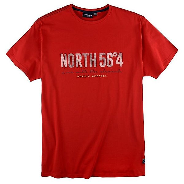 north 56 4 Rundhalsshirt North 56°4 by Allsize T-Shirt Logoprint rot XXL günstig online kaufen