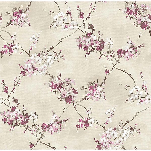 Sanders & Sanders Tapete Blumen Beige Und Rosa 53 Cm X 10 M - 640384 günstig online kaufen