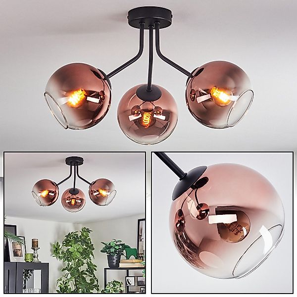 hofstein Deckenleuchte Deckenlampe aus Metall/Glas in günstig online kaufen