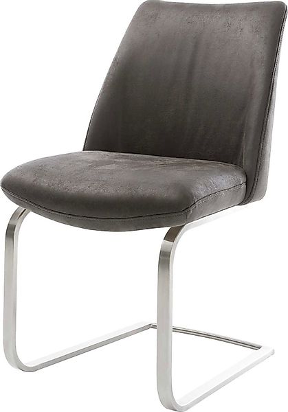 DELIFE Polsterstuhl Elso-Flex, Freischwinger flach Edelstahl günstig online kaufen