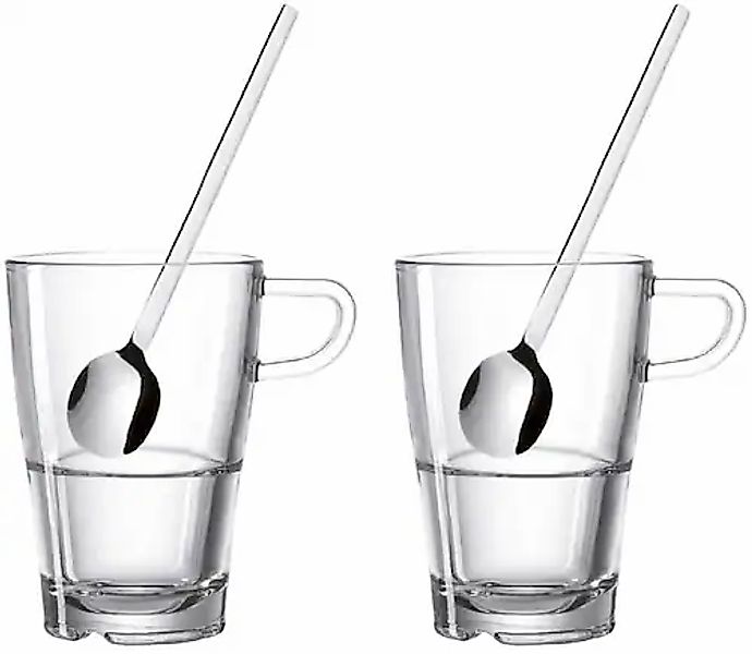 LEONARDO Latte-Macchiato-Glas »SENSO«, (Set, 4 tlg.), (4-teilig) inkl. 2 Lö günstig online kaufen