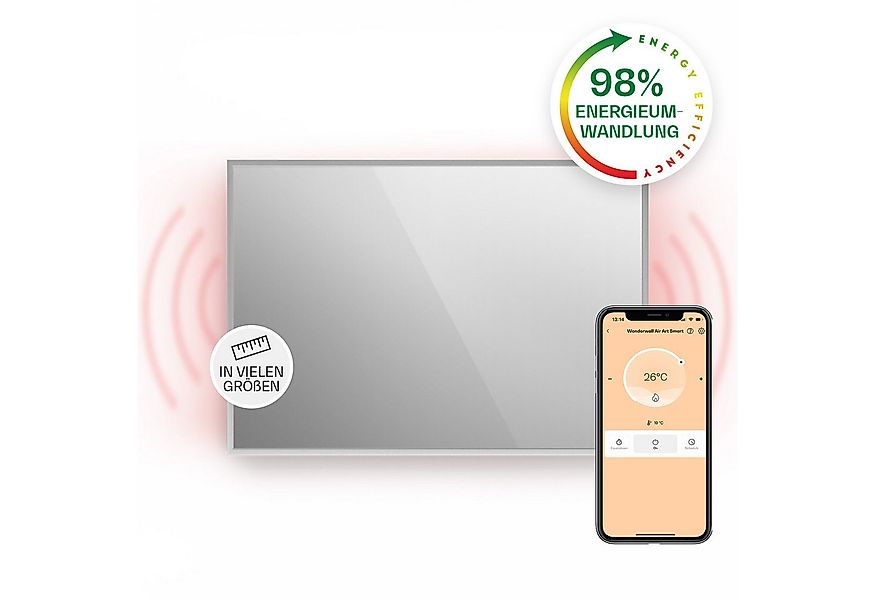 Klarstein Heizkörper La Palma Smart 750 W silver, elektrische Infrarot Wand günstig online kaufen