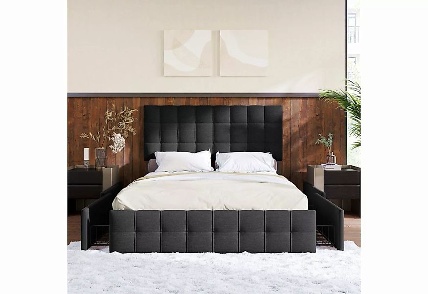 BlingBin Polsterbett Polsterbett Doppelbett Stauraum Bett mit 4 Schubladen günstig online kaufen