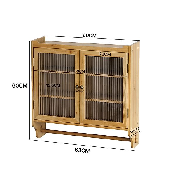 Celya Wandhängeschrank Glas-Wandregal, Hängeschrank küche, 63cm günstig online kaufen