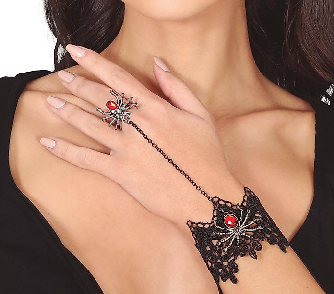Fiestas Guirca Kostüm, Vampir Halloween Schmuck Spider Armband Ring Fantasy günstig online kaufen