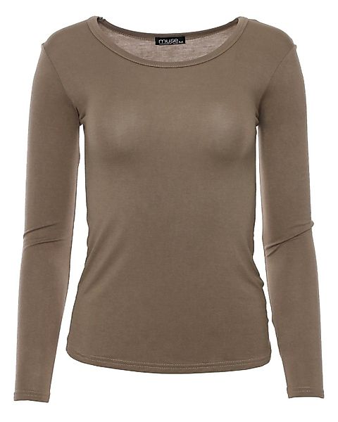 Muse Rundhalsshirt Basic Rundhals Langarmshirt Skinny günstig online kaufen