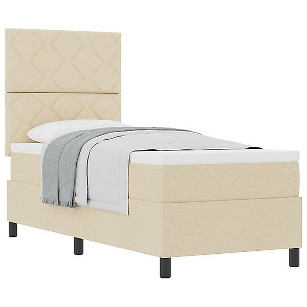 vidaXL Bett Boxspringbett mit Matratze Creme 80x200 cm Stoff (1-tlg) günstig online kaufen
