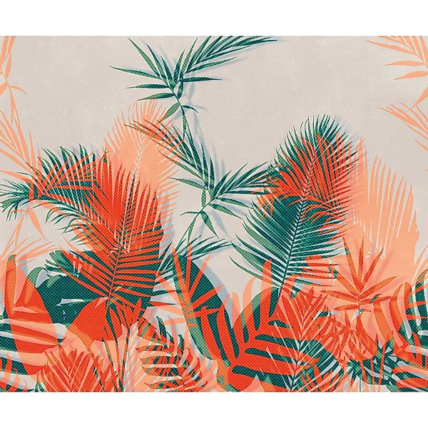 Komar Vliestapete Tropical Trip 300 cm x 250 cm Orange günstig online kaufen
