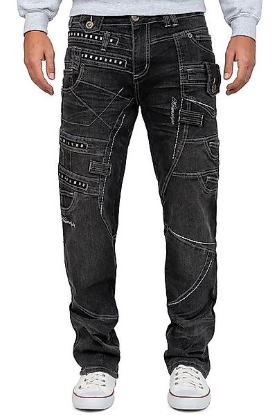Kosmo Lupo 5-Pocket-Jeans Herren Regular Fit Hose Stonewashed KM001 (1-tlg) günstig online kaufen