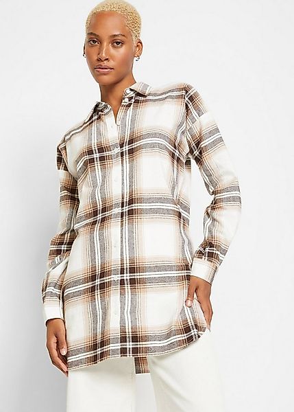 bonprix Flanellhemd Oversize Passform, aus Baumwolle, kariertes Muster günstig online kaufen