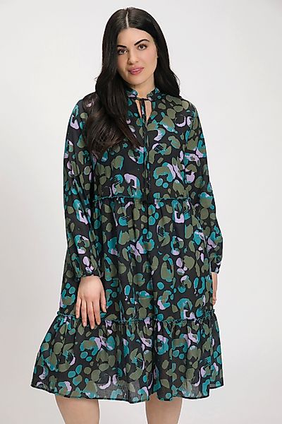 Ulla Popken Jerseykleid Midikleid A-Linie Stehkragen günstig online kaufen