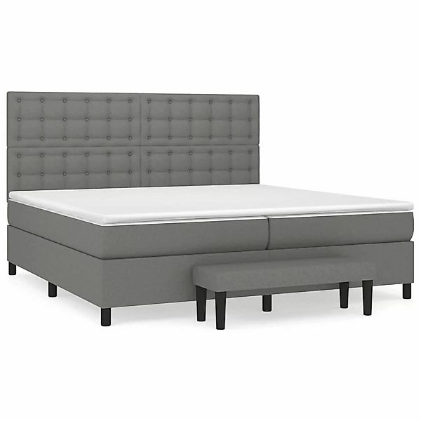 Vidaxl Boxspringbett Mit Matratze Dunkelgrau 200x200 Cm Stoff günstig online kaufen