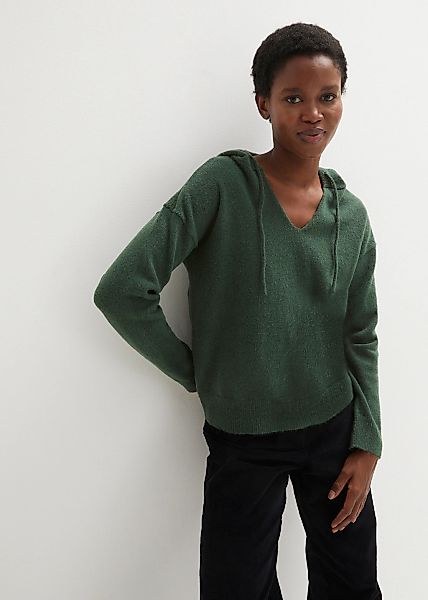 bonprix Strickpullover mit Kapuze, Langarm, für Frühling und Sommer, lässig günstig online kaufen