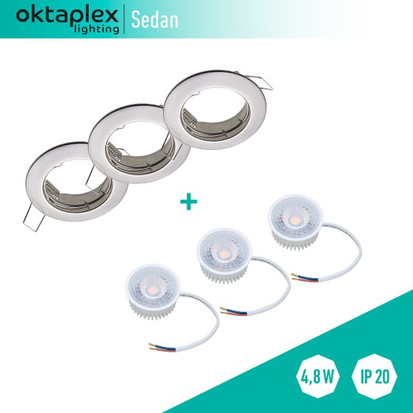 Oktaplex lighting LED Einbaustrahler 3er Set günstig online kaufen