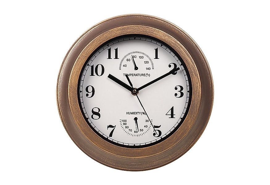 TWSOUL Wanduhr wasserdichte Wanduhr (Kommt mit Thermometer und Hygrometer) günstig online kaufen