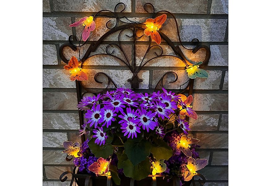 Online-Fuchs LED-Lichterkette Outdoor Solar mit 15 bunten Schmetterlingen o günstig online kaufen